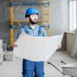 Builder at the construction site